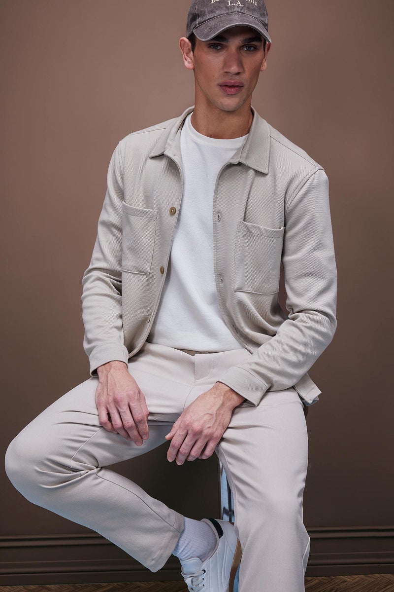 ديفاكتو جاكيت قميص قصة عادية بياقة بولو بجيب - Image 3